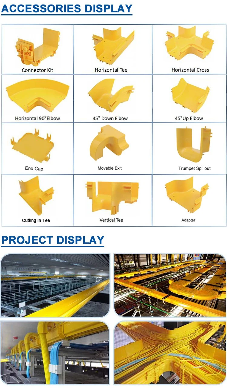 Supporting System Rust Basket Management Duct PVC ABS Indoor Yellow Cable Tray Optical Raceway