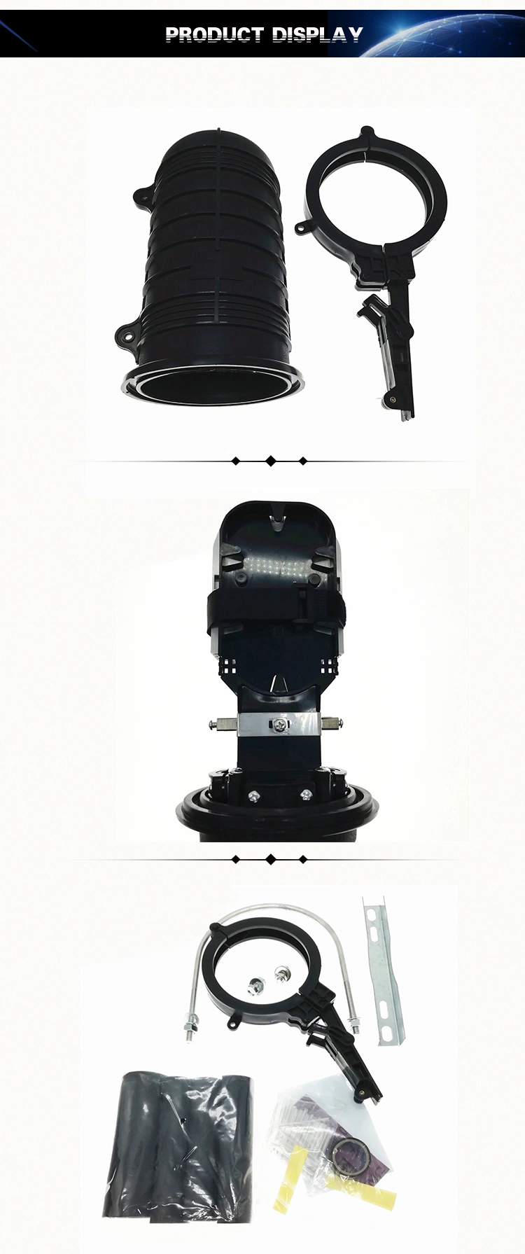 24 Core IP 65 Dome Type Vertical FTTX Box Fiber Optic Splice Closure