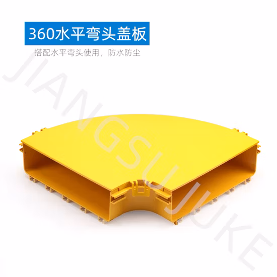 Pièce en t horizontale jaune de canal de câble optique de coureur de fibre de PVC de 360mm