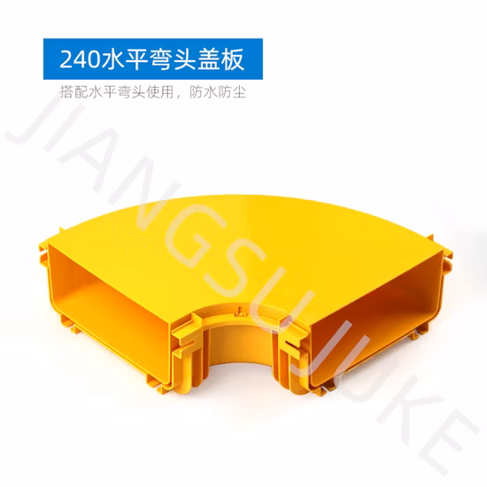 Croix horizontale de canal de coureur de fibre de PVC jaune de 240X100mm