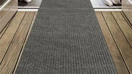 Tapis de barrière antidérapant robuste, grand et petit tapis, pour porte de cuisine, couloir (90x150, gris)